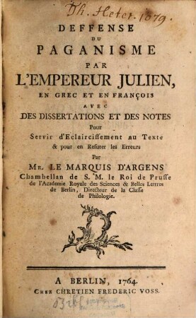 Deffense Du Paganisme