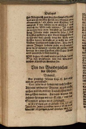 Von den Wunderzeichen des Messie.