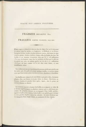 Fraisier Des Alpes. Fragaria Semper Florens ...