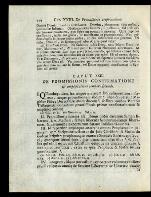 Caput XXIII. De Promissionis Confirmatione & amplificatione ...