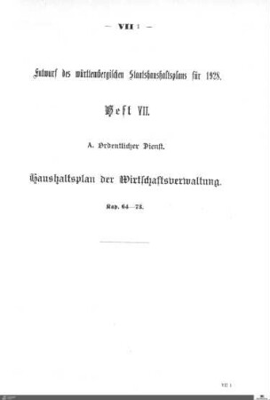Staatshaushaltsplan 1928, Heft 7