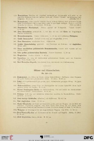 Gläser und Glasscheiben (Nr. 328-372)