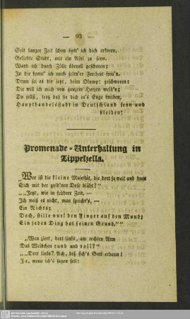 Promenade-Unterhaltung in Zippelzella