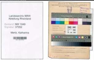 Entnazifizierung Katharina Mertz , geb. 30.06.1904 ()