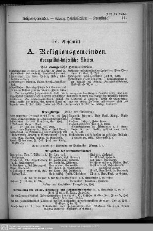IV. Abschnitt. Religionsgemeinden