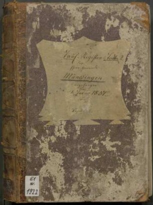 Taufregister I 1837-1868 Totenregister I 1837-1875
