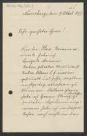 Brief von Ernst Kaufmann an Unbekannt