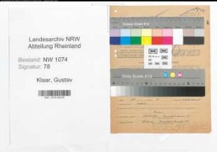 Entnazifizierung Gustav Klaar , geb. 06.12.1896 (Schlosser)
