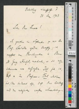 Brief an Werner von Melle