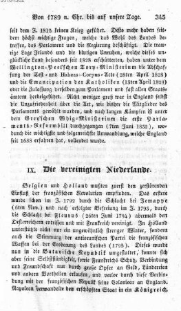 IX. Die vereinigten Niederlande