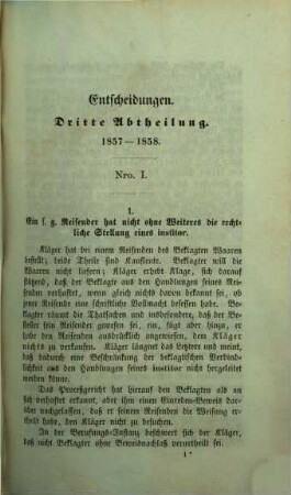 Entscheidungen des Tribunals zu Celle. 3. 1857/58