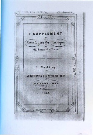 Catalogue de musique, [2]. Supplement