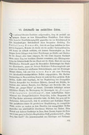 VI. Erlebnisse im politischen Leben.