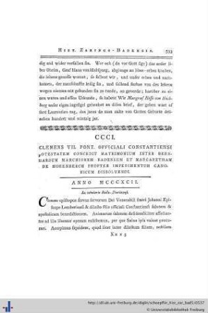 CCCI - CCCXIV.