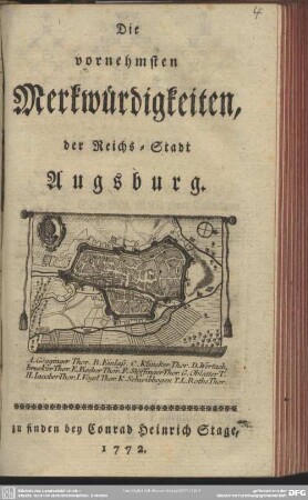 Die vornehmsten Merkwürdigkeiten, der Reichs-Stadt Augsburg