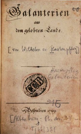 Galanterien aus dem gelobten Lande