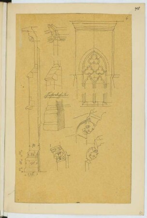 Stiftskirche, Wetter: Details (aus: Skizzen- und Fotoalbum 19)