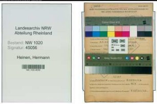 Entnazifizierung Hermann Heinen , geb. 14.09.1919 (Baecker)