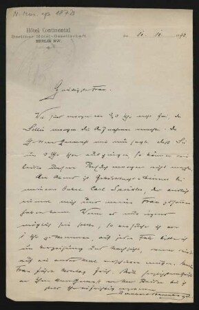 Brief an Unbekannt : 10.12.1892