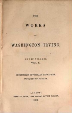The works of Washington Irving, X