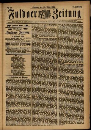 Zweite Ausgabe vom Sonntag, den 25. März 1894.