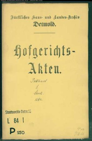 Pottharst, Henrich zu Salzuflen gegen Henrich Stock zu Hohenhausen - Schuldforderung