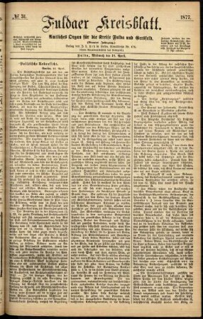 Ausgabe vom Mittwoch, den 18. April 1877.