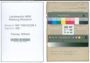 Entnazifizierung Wilhelm Thomas , geb. 24.10.1903 (Einzelhaendler)