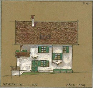 Pfann, Paul; Landhaus Zollinspektor Ed. Glück - Nordseite (Ansicht)