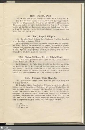 1152. Sedan-Stiftung für die Nikolaischule