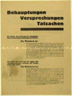 Flugblatt gegen die NSDAP anlässlich einer Wahl