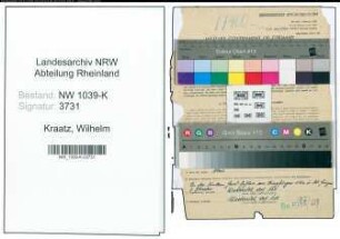 Entnazifizierung Wilhelm Kraatz , geb. 09.06.1909 (Postbeamter)