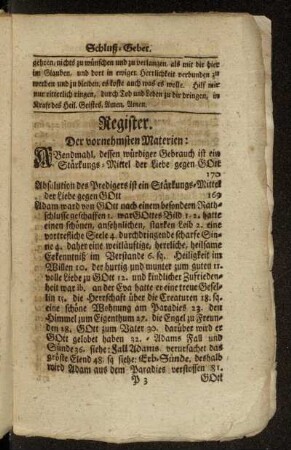 Register. Der vornehmsten Materien