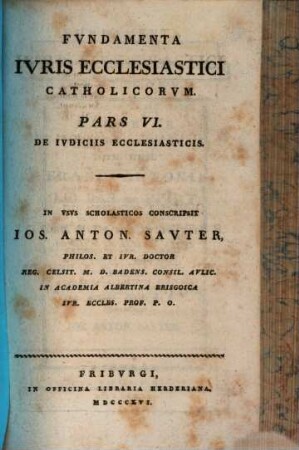 Fundamenta iuris ecclesiastici catholicorum, 6. De iudiciis ecclesiasticis