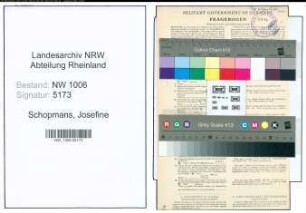 Entnazifizierung Josefine Schopmans , geb. 17.01.1895 ()