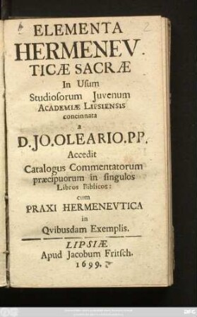Elementa Hermeneuticae Sacrae