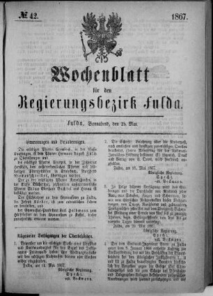 Nr. 42, Ausgabe vom 25. Mai 1867
