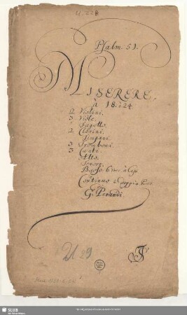 Miserere - Mus.1738-E-512 - Mus.1738-E-512a : V (6), Coro, orch, bc