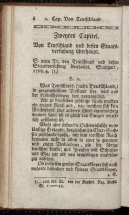 Zweytes Capitel. Von Teutschland und deßen Staatsverfaßung überhaupt.