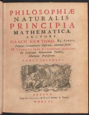 Philosophiae naturalis principia mathematica; Bd. 2: Tomus secundus