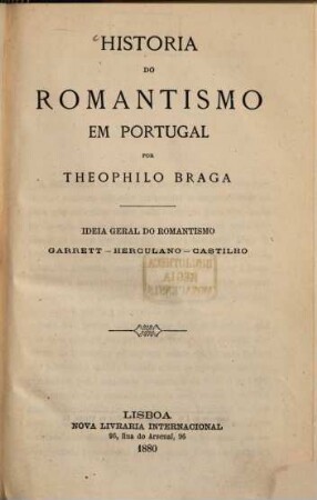 História do romantismo em Portugal