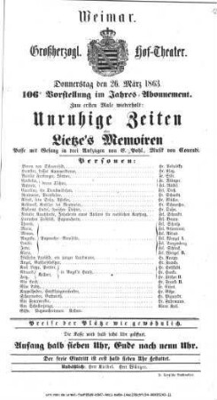 Unruhige Zeiten oder Lietzes Memoiren