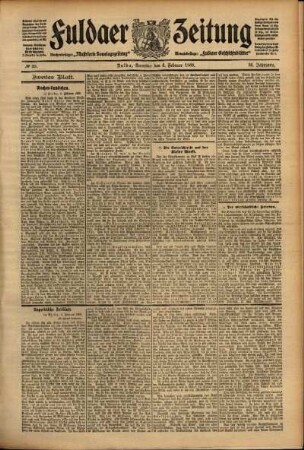 Zweite Ausgabe vom Samstag, den 06. Februar 1909.