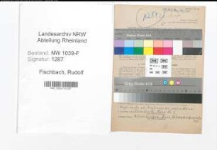 Entnazifizierung Rudolf Fischbach , geb. 15.11.1895 (Lehrer)
