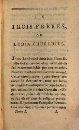 Les Trois Frères, Ou Lydia Churchill, 1