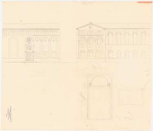 Fassade einer Kirche (?): Teil der Fassade des Mittelbaus