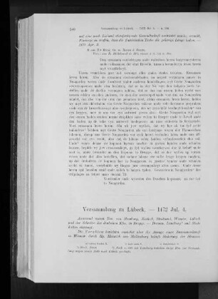 Versammlung zu Lübeck. - 1472 Jul. 4.