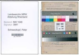 Entnazifizierung Peter Schwarzkopf , geb. 25.05.1905 (Bahnbeamter)