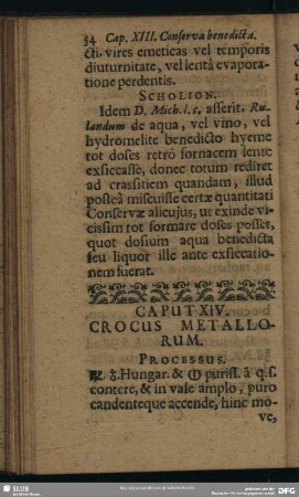 Caput XIV. Crocus Metallorum