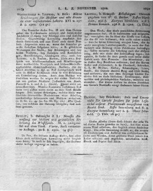 Leipzig, b. Hempel: Erholungen. Herausgegeben von W. G. Becker. Erstes Bändchen, 236 S. Zweytes Bändchen 236 S. Drittes Bändch. 236 S. 8. 1802.